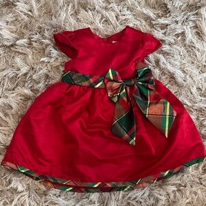 Rare Editions Red Plaid Bow Formal Dress